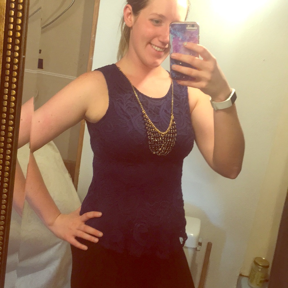 Royal Blue Lace Dressy Tank